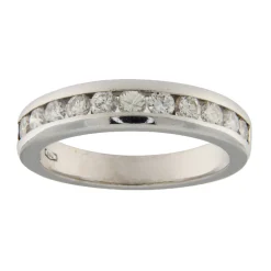 Anello fedina in oro bianco con diamanti 0,99 ct