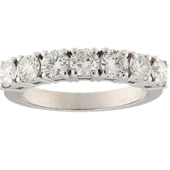 Anello fedina in oro bianco con 7 diamanti taglio brillante 1,42 ct