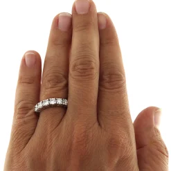 Anello fedina in oro bianco con 7 diamanti taglio brillante 1,42 ct