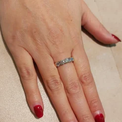 Anello fedina in oro giallo e bianco con diamanti 1,54 ct