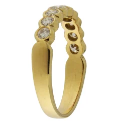 Anello fedina in oro giallo con diamanti taglio brillante 0,68 ct