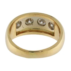 Anello fedina in oro giallo e bianco con diamanti 0,74 ct