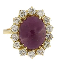 Anello in oro giallo con rubino e brillanti ct 1,54