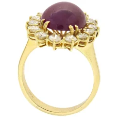 Anello in oro giallo con rubino e brillanti ct 1,54