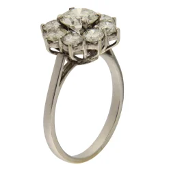 Anello margherita in oro bianco con diamanti 2,44 ct