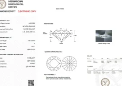 Anello solitario con diamante 1,00 ct D/VVS1 certificato IGI