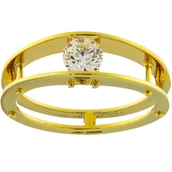 Anello solitario in oro giallo con diamante taglio brillante 0,52 ct certificato HRD