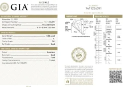 Anello trilogy in oro bianco con brillanti 1,50 ct certificati GIA