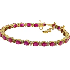 Bracciale in oro giallo con diamanti e rubini