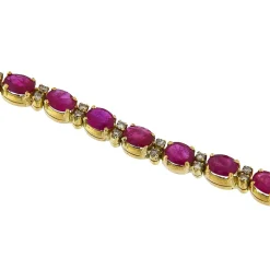 Bracciale in oro giallo con diamanti e rubini