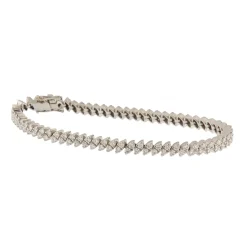 Bracciale tennis in oro bianco con diamanti taglio brillante 3,07 ct