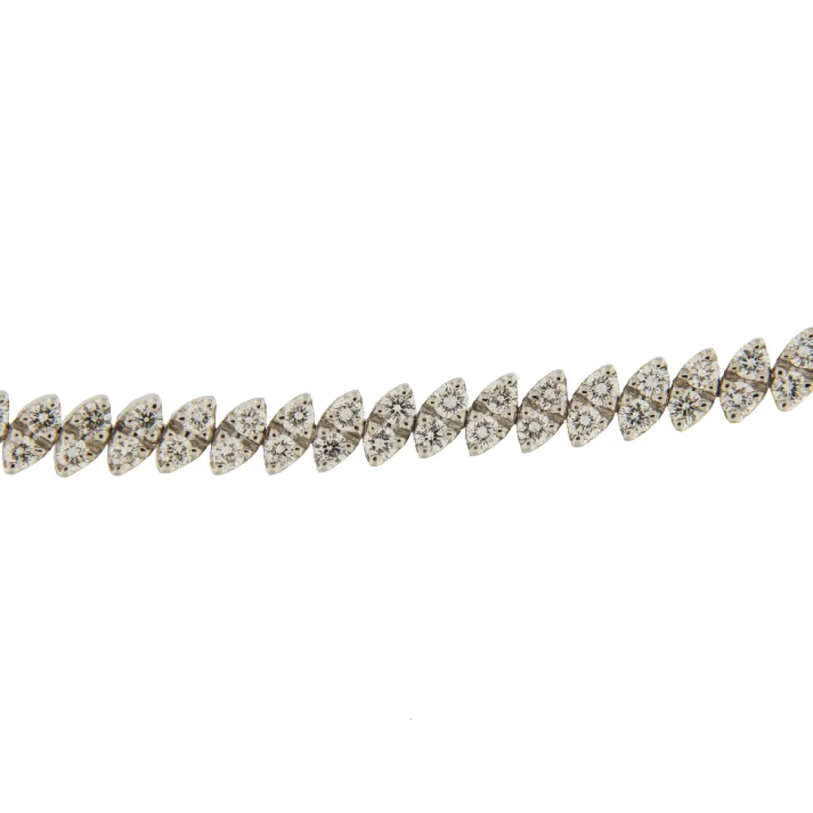 Bracciale tennis in oro bianco con diamanti taglio brillante 3,07 ct