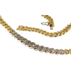 Girocollo in oro giallo e bianco con diamanti taglio huit-huit