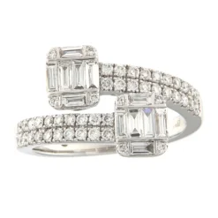 Guidetti | Anello contrarié in oro bianco con diamanti