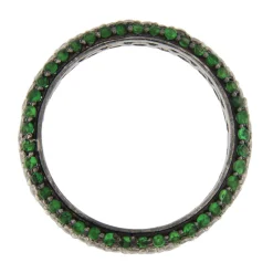 Guidetti | Anello eternity in oro bianco con diamanti e tsavoriti