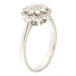 Guidetti | Anello fiore in oro bianco con diamanti taglio brillante
