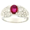 Guidetti | Anello in oro bianco con diamanti taglio brillante e rubino