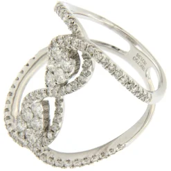 Guidetti | Anello in oro bianco con diamanti taglio brillante