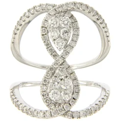 Guidetti | Anello in oro bianco con diamanti taglio brillante