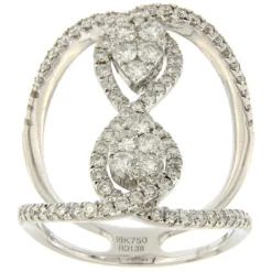 Guidetti | Anello in oro bianco con diamanti taglio brillante