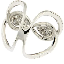 Guidetti | Anello in oro bianco con diamanti taglio brillante