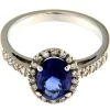 Guidetti | Anello in oro bianco con zaffiro ct 2,45 e diamanti taglio brillante 0,28 ct