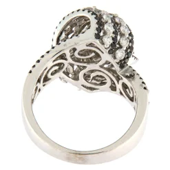 Guidetti | Anello in oro bianco con diamanti bianchi e neri