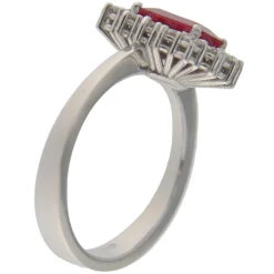 Guidetti | Anello in oro bianco con rubino e diamanti