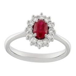 Guidetti | Anello in oro bianco con rubino 0,98 ct certificato IGI e diamanti