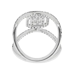 Guidetti | Anello in oro bianco con diamanti e zaffiri