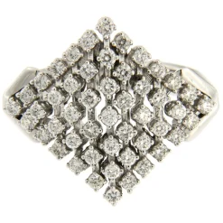 Guidetti | Anello in oro bianco a rombo con diamanti taglio brillante