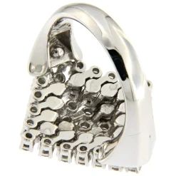 Guidetti | Anello in oro bianco a rombo con diamanti taglio brillante