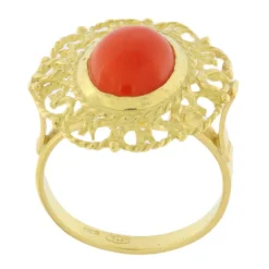 Guidetti | Anello in oro giallo con corallo