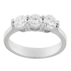 Guidetti | Anello trilogy in oro bianco con diamanti taglio brillante 1,35 ct
