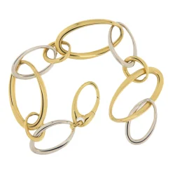 Guidetti | Bracciale a maglie ovali in oro bianco e giallo