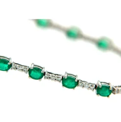 Guidetti | Bracciale in oro bianco con diamanti e smeraldi