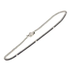 Guidetti | Bracciale tennis in oro bianco con zaffiri e diamanti taglio brillante
