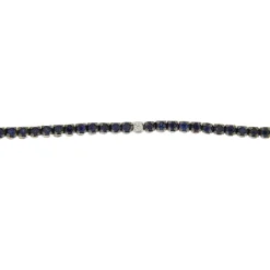 Guidetti | Bracciale tennis in oro bianco con zaffiri e diamanti taglio brillante