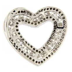 Guidetti | Ciondolo cuore in oro bianco con pavé di diamanti