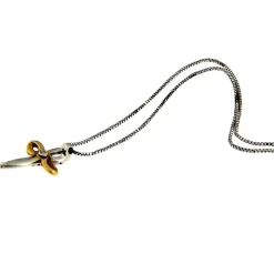 Guidetti | Girocollo con croce in oro bianco e rosa con diamanti taglio brillante