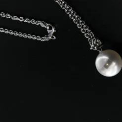 Guidetti | Girocollo in oro bianco con perla australiana e diamante taglio brillante