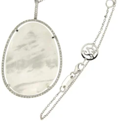 Guidetti | Girocollo in oro bianco con diamanti e madreperla