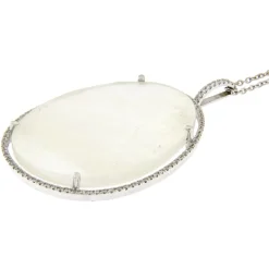 Guidetti | Girocollo in oro bianco con diamanti e madreperla