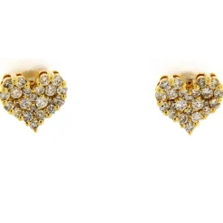 Guidetti | Orecchini al lobo in oro giallo 18 kt con diamanti taglio brillante