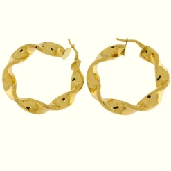 Guidetti | Orecchini anelle in oro giallo lucido e puntinato