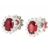 Guidetti | Orecchini in oro bianco con rubini 1,68 ct e contorno di diamanti