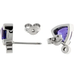 Guidetti | Orecchini in oro bianco con tanzaniti taglio trillion 3,13 ct e diamanti