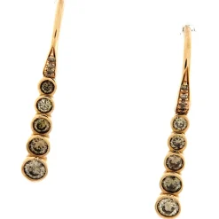 Guidetti | Orecchini pendenti in oro rosa con diamanti taglio brillante colore brown