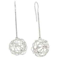 Guidetti | Orecchini pendenti a boule in oro bianco con diamanti