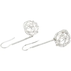 Guidetti | Orecchini pendenti a boule in oro bianco con diamanti